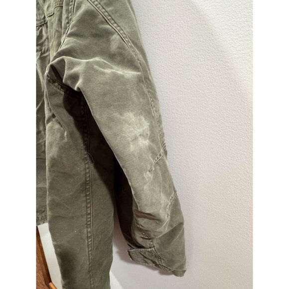 Vintage Olive Green Canvas Military Cargo Lined Field Jacket 257-AJC XXL Heavy - Picture 4 of 14